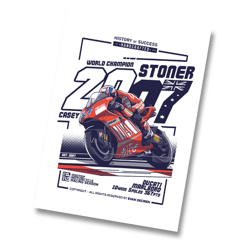 Casey Stoner | 2007 World Champion Ducati illustration poster
