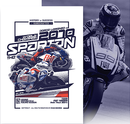 Jorge Lorenzo 2010 World Champion Poster by Evan DeCiren