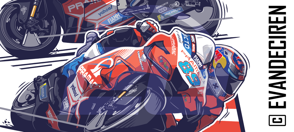 Jorge Martin Pramac Racing Ducati MotoGP art close-up Evan DeCiren