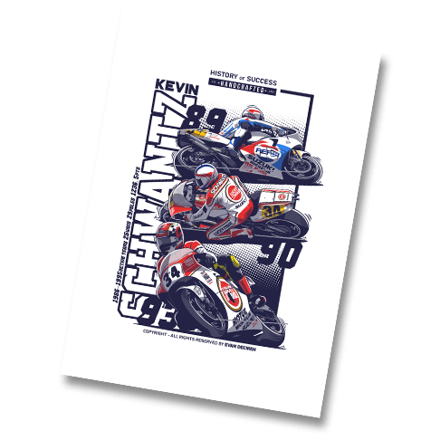 Kevin Schwantz The 34 Legend racing poster motorsport art