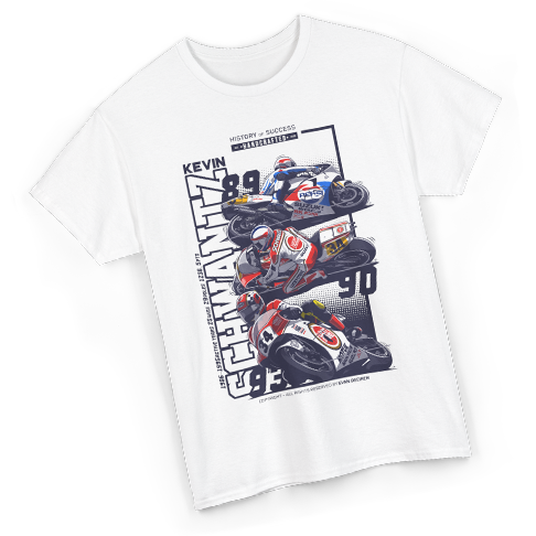 Kevin Schwantz The 34 Legend racing T-shirt by Evan DeCiren