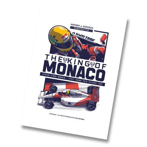 Ayrton Senna King of Monaco motorsport print Evan DeCiren
