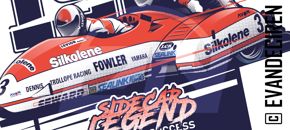 Webster & Hewitt Sidecar | 1987 World Championship racing illustration close-up