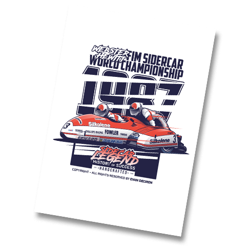 Webster & Hewitt Sidecar | 1987 World Championship poster print