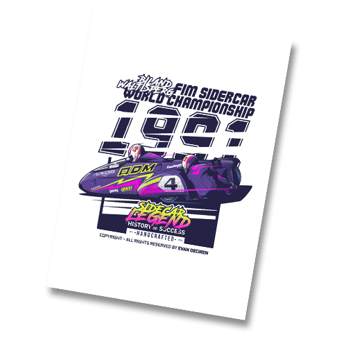 Biland & Waltisperg 1991 World Championship poster print design