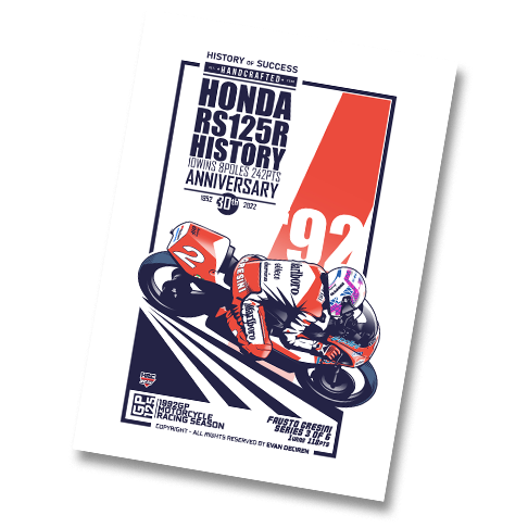 Fausto Gresini 1992 Honda RS125R Anniversary Poster – Evan DeCiren Motorsport Art