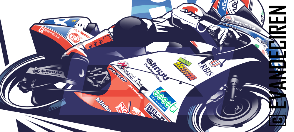 Dirk Raudies | 1992 Honda RS125R History illustration detail