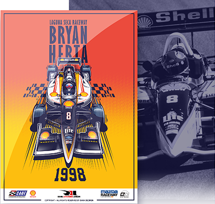 Bryan Herta 1998 Laguna Seca Poster – CART IndyCar Illustration by Evan DeCiren