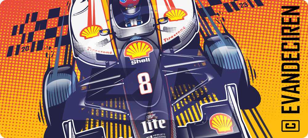 Bryan Herta 1998 Laguna Seca – Shell IndyCar Poster Artwork by Evan DeCiren