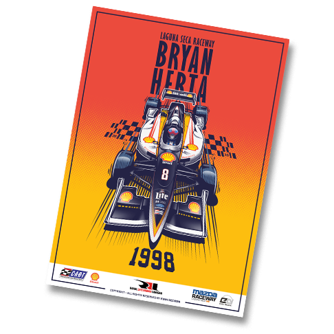 Bryan Herta 1998 Laguna Seca – Motorsport Art Poster by Evan DeCiren