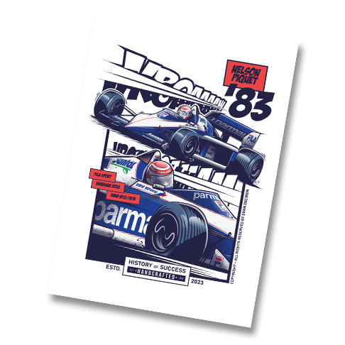 Nelson Piquet 1983 Brabham BT52 illustration poster Evan DeCiren