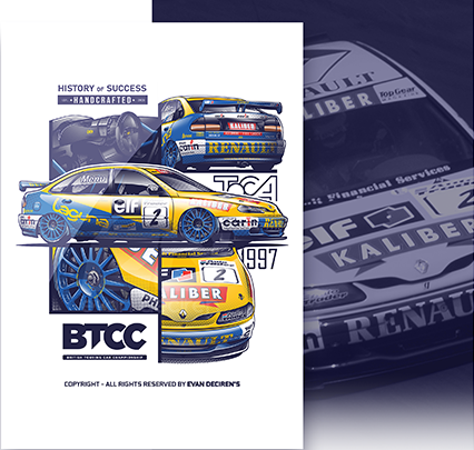 Alain Menu 1997 Renault Laguna BTCC – Motorsport Illustration by Evan DeCiren