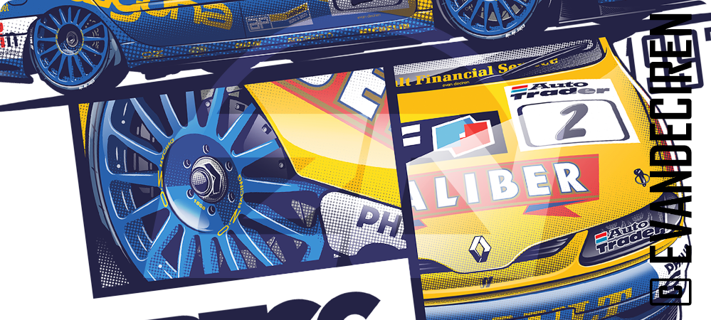Detail view Renault Laguna BTCC 1997 Alain Menu – Motorsport Poster