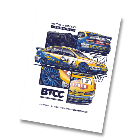 Main composition Renault Laguna BTCC 1997 Alain Menu – Evan DeCiren Poster