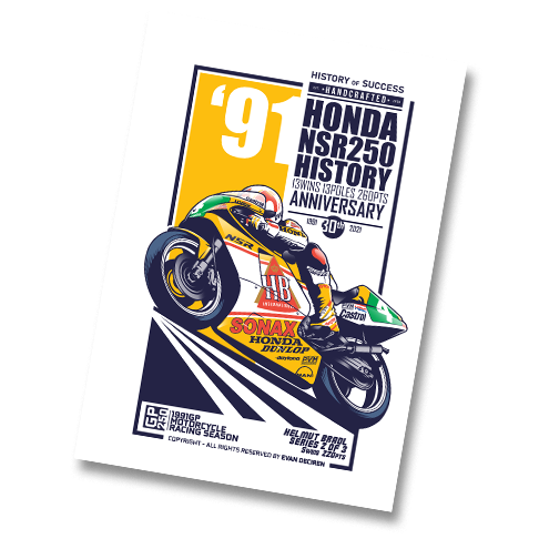 Mockup of Helmut Bradl 1991 Honda NSR250 poster design