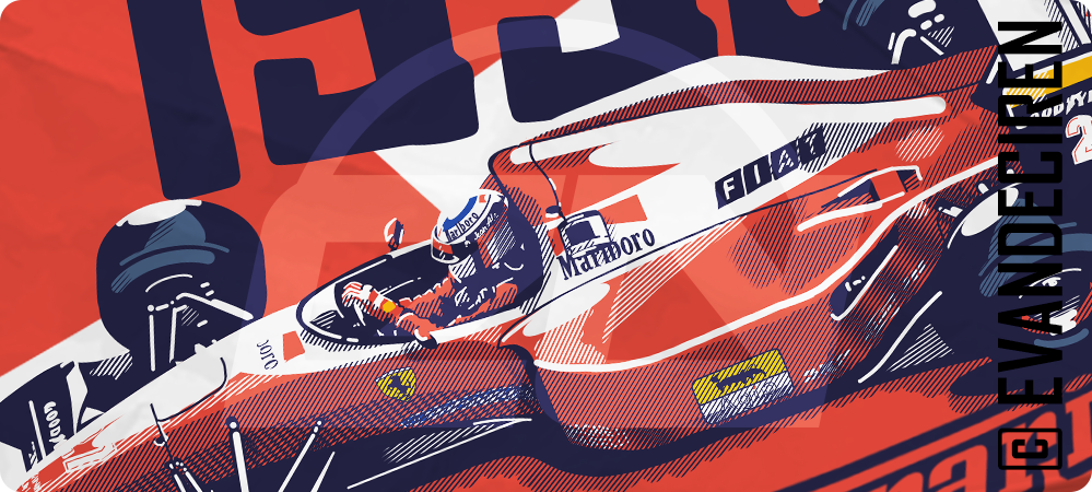 Jean Alesi Ferrari F93A 1993 Formula 1 detailed artwork illustration