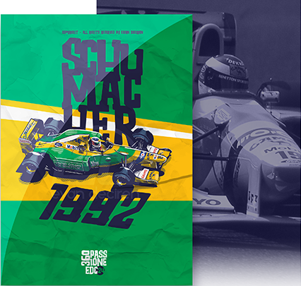 Michael Schumacher 1992 Benetton-Ford B191B poster artwork by Evan DeCiren