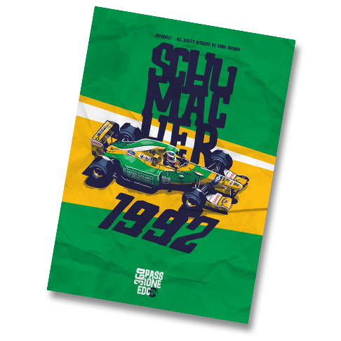 Schumacher 1992 Benetton-Ford artwork by Evan DeCiren