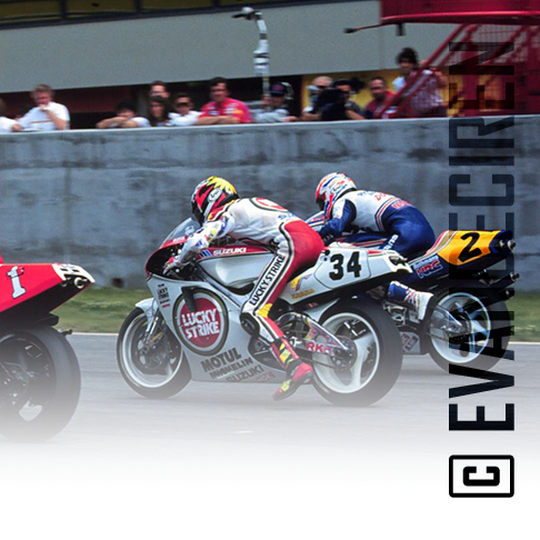 500cc Grand Prix riders battling at Mugello — pure speed and chaos from the golden era.