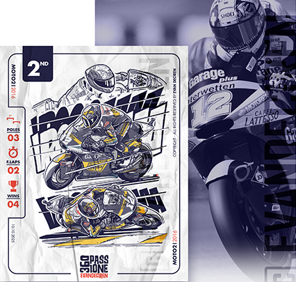 Thomas Lüthi 2016 Moto2 tribute cover illustration by Evan DeCiren