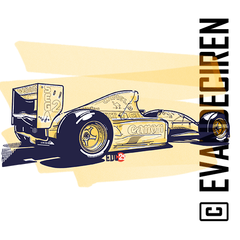 Formula 1 1993 illustration of an onboard cockpit view, The Twilight of the Masters by evandeciren.ch