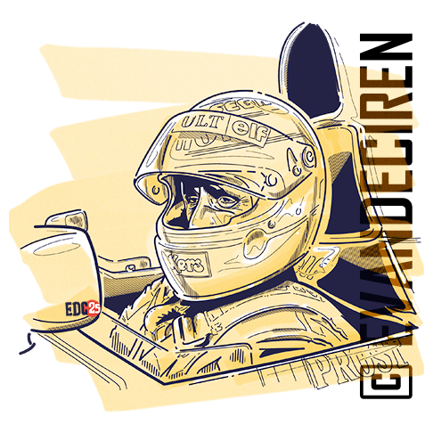 Alain Prost illustration from the 1993 season, artwork by evandeciren.ch