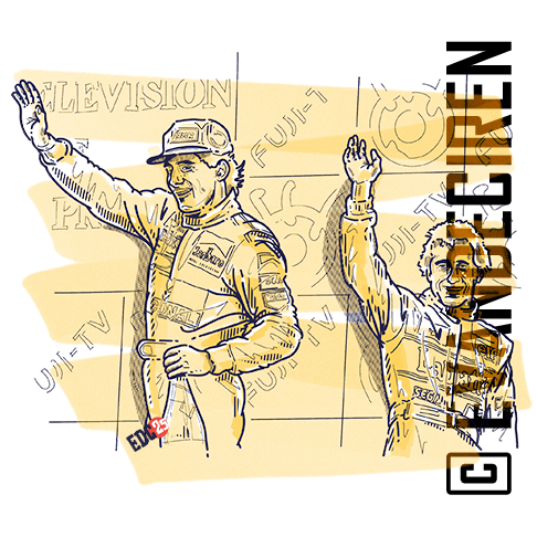 Illustration of podium celebrations referencing Formula 1 1993, created by evandeciren.ch