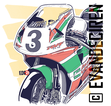 Honda RC45 Castrol 1997 racing action illustrated tech analysis superbike legend by evandeciren.ch