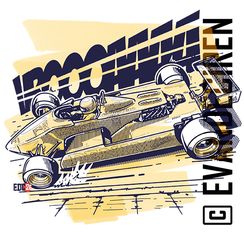 Michele Alboreto Formula 1 race illustration Ferrari, Greatest F1 races illustrated by evandeciren.ch