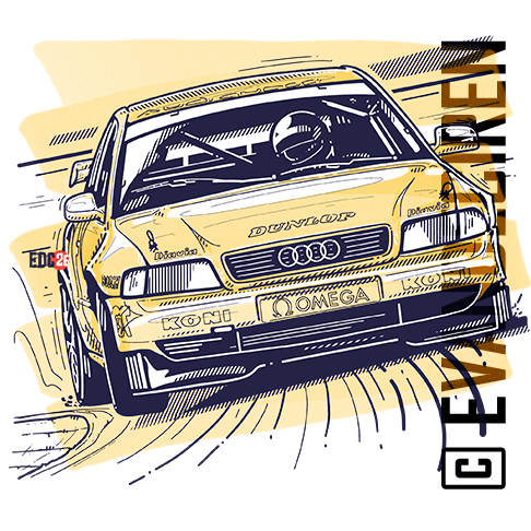 Audi A4 1995 Italian Superturismo cornering illustration, touring car racing dynamics, illustrated tech analysis by evandeciren.ch