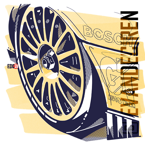 Audi A4 1995 Italian Superturismo wheel and brake illustration, touring car technical detail by evandeciren.ch