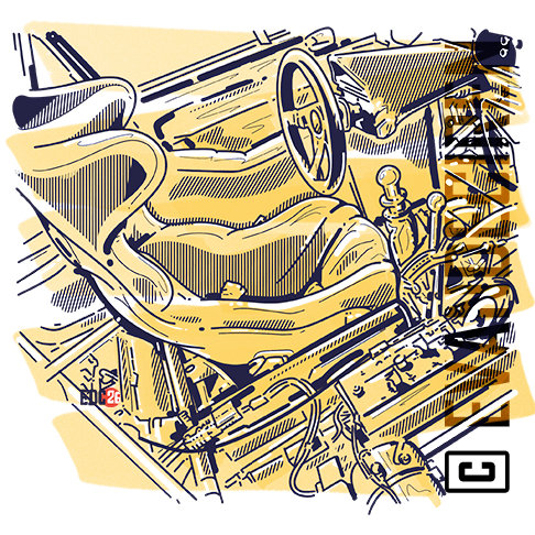 Audi A4 1995 Italian Superturismo cockpit illustration, touring car interior technical analysis by evandeciren.ch
