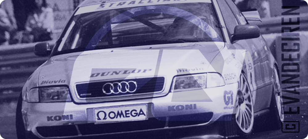 Audi A4 1995 Italian Superturismo historic racing photo, touring car reference image, illustrated tech analysis context by evandeciren.ch