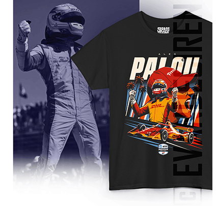 Alex Palou 5x IndyCar Champion Racing T-Shirt nera con illustrazione motorsport – evandeciren.ch